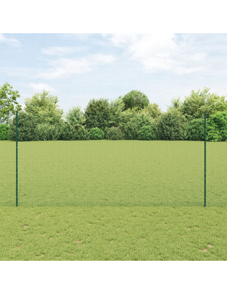Recinzione in Filo Saldato  con 11 Post U Verde 1,6x25 m Acciaio
