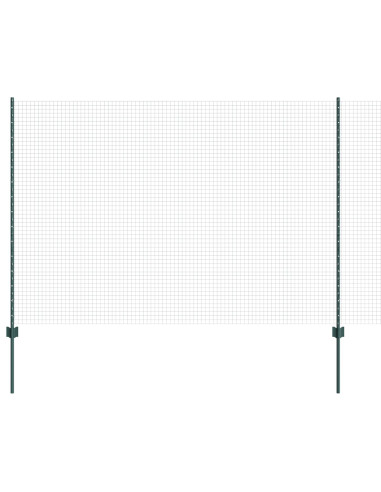 Recinzione con Posto Verde 1,6 x 25 m Acciaio e PVC