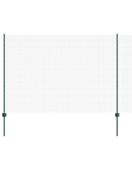 Recinzione in Filo Saldato  con 11 Post U Verde 1,6x25 m Acciaio
