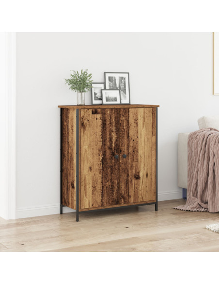Buffet Sideboard  Legno Vecchio 70x30x80 cm Legno Ingegnerizzato e Acciaio