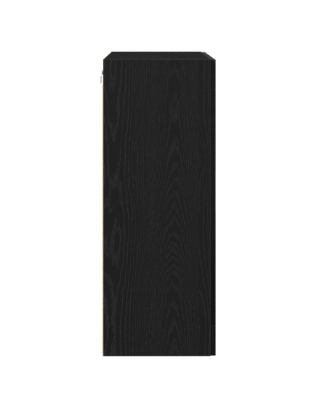 Mobile a muro  con porte in vetro Rovere nero 69.5x34x90 cm