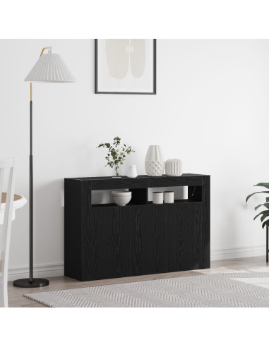 Credenza Rovere Nero 116 x 30 x 75 cm Legno multistrato