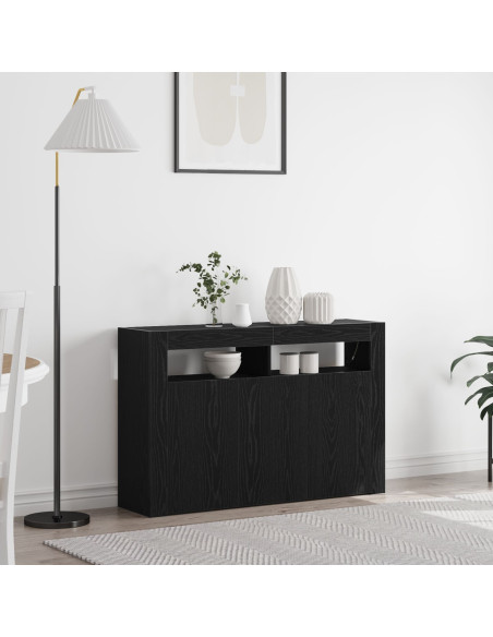 Credenza Rovere Nero 116 x 30 x 75 cm Legno multistrato