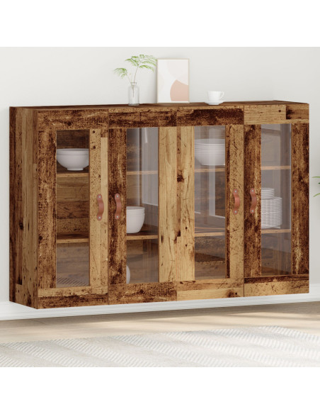 Armadi a muro 2 pezzi Legno antico 69.5x34x90 cm Legno ingegnerizzato