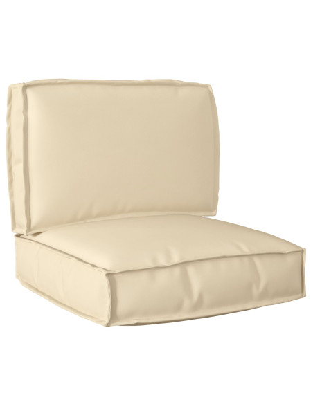 Set di cuscini per pallet  2 pezzi Beige Poliestere