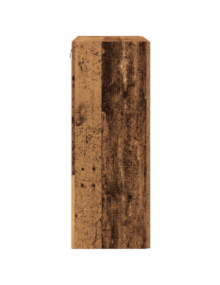 Mobile a Muro  con Porte in Vetro - Legno Recuperato - 69.5x34x90 cm