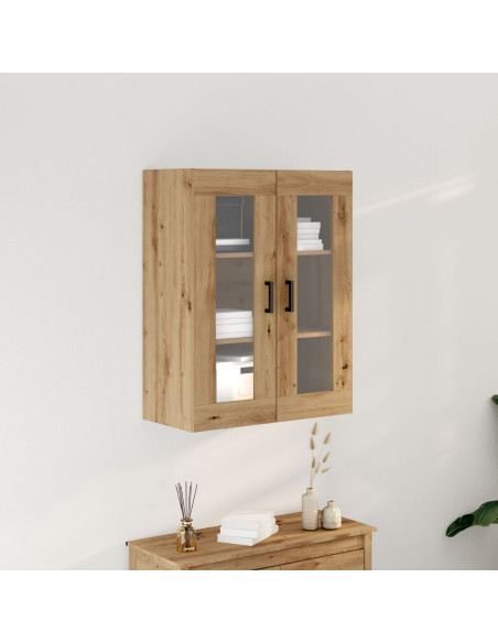 Armadio a Muro  con Porte in Vetro Rovere Artigianale 69.5x34x90 cm