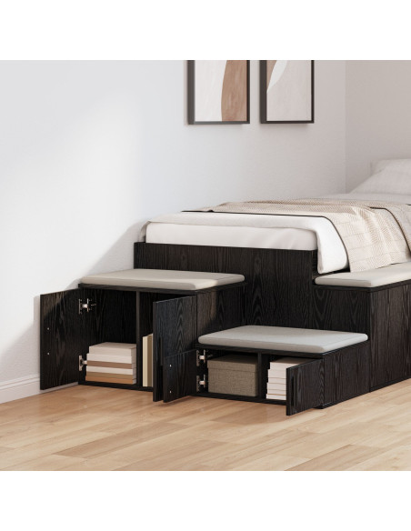 Armadio 2 pcs Rovere Nero 103 x 41 x 40 cm Legno multistrato