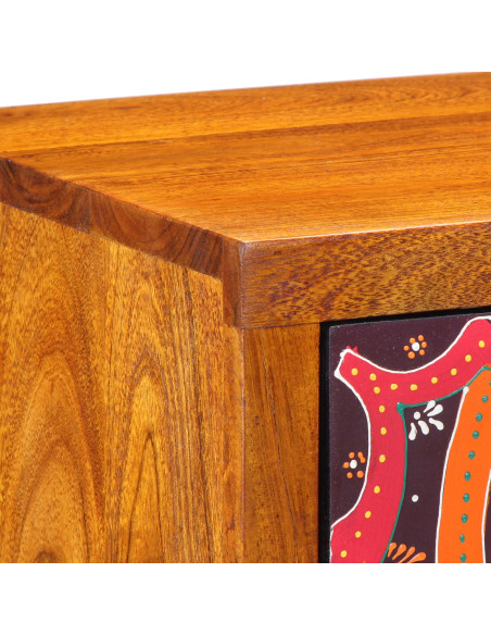 Comodini Multicolore, Legno Naturale Legno massello di sheesham