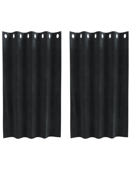 Tende oscuranti 2 pcs Nero 140 x 140 cm Velluto