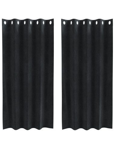 Tende oscuranti 2 pcs Nero 140 x 175 cm Velluto