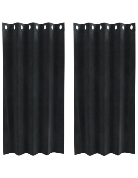 Tende oscuranti 2 pcs Nero 140 x 175 cm Velluto