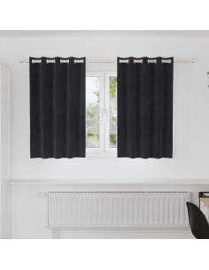 Tende oscuranti 2 pcs Nero 140 x 140 cm Velluto 2
