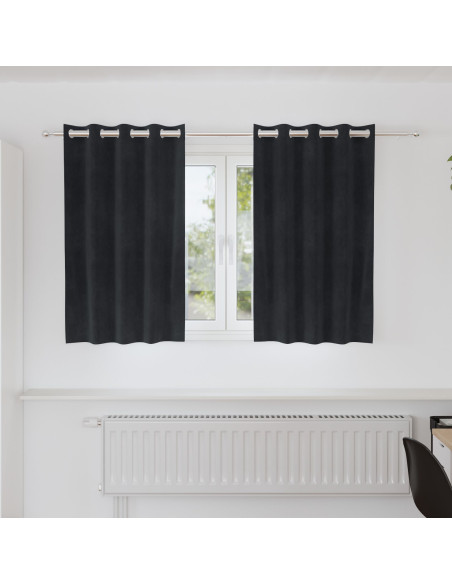 Tende oscuranti 2 pcs Nero 140 x 140 cm Velluto