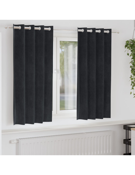 Tende oscuranti  con occhielli 2 pezzi in velluto nero