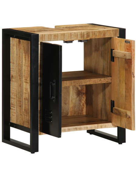 Mobile per Bagno  55x35x60 cm Legno Massello Grezzo