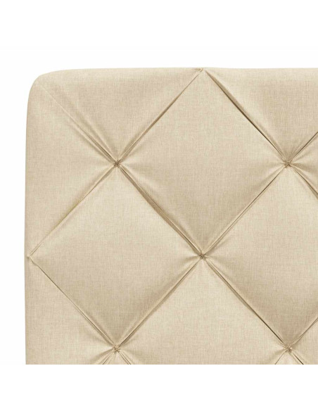 Letto con Materasso Crema 90x200 cm in Tessuto