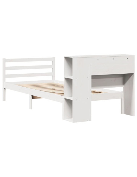 Letto con Libreria senza Materasso 75x190 cm in Legno Pino