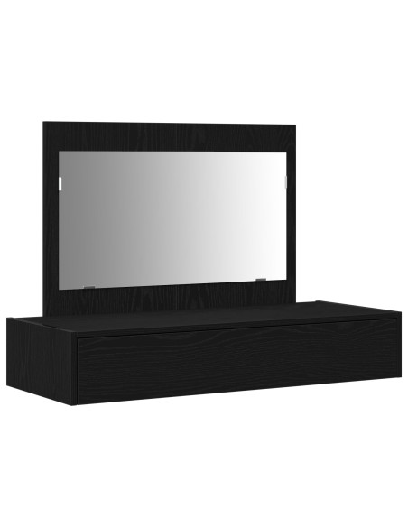 Tavolo da trucco appeso nera in rovere 100x40x70 cm