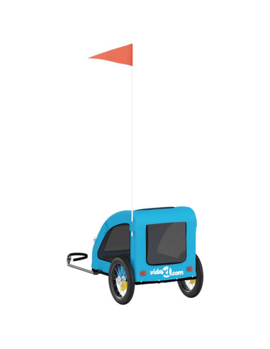 Rimorchio da Bici per Animali Blu Oxford e Ferro