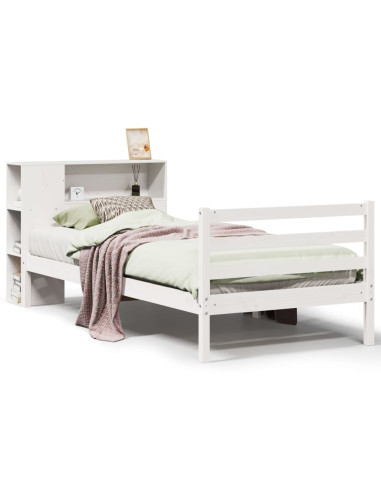 Letto con Libreria senza Materasso 75x190 cm in Legno Pino