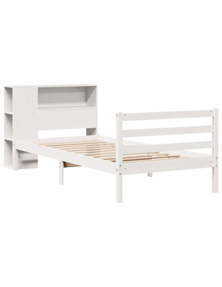 Letto con Libreria senza Materasso 75x190 cm in Legno Pino