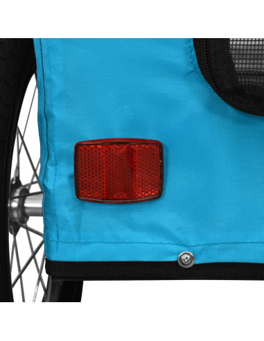 Rimorchio da Bici per Animali Blu Oxford e Ferro
