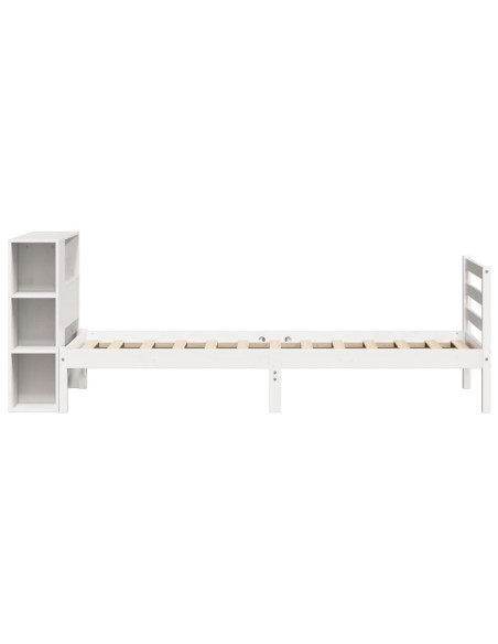 Letto con Libreria senza Materasso 75x190 cm in Legno Pino