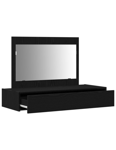 Tavolo da trucco appeso nera in rovere 100x40x70 cm