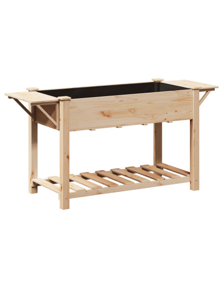 Vasca da giardino  con ripiani 155x59x76 cm in legno massello di abete