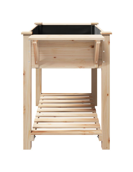 Vasca da giardino  con ripiani 155x59x76 cm in legno massello di abete