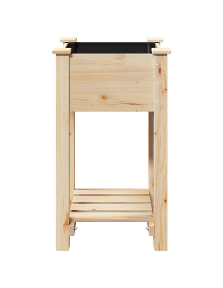 Vaso da giardino  con ripiano 45x45x76 cm in legno massello di abete