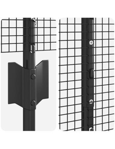 Recinzione con Posto Grigio 1,5 x 50 m Acciaio e PVC