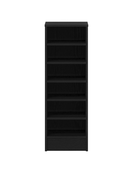 Mobile per Scarpe  Nero Rovere 31,5x35x90 cm in Legno Ingenerizzato