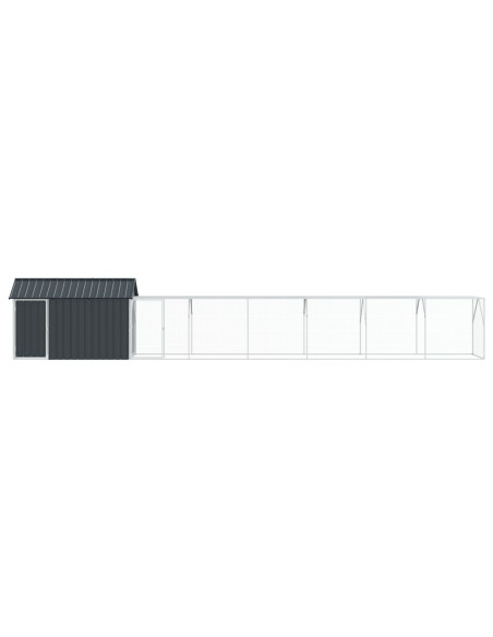 Voliera per Uccelli  con Estensione, Anthracite, 112x817x141 cm, in Acciaio