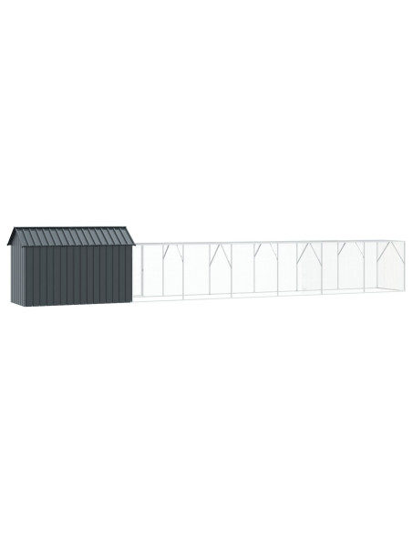 Voliera per Uccelli  con Estensione, Anthracite, 112x817x141 cm, in Acciaio
