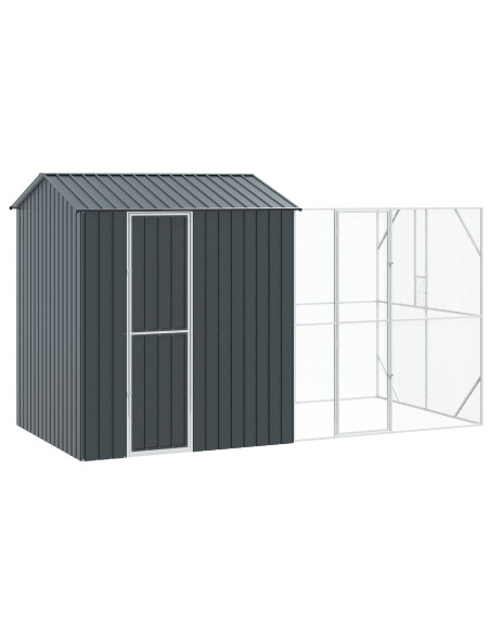 Aviario per Uccelli  con Estensione Anthracite 210x421x247 cm Acciaio