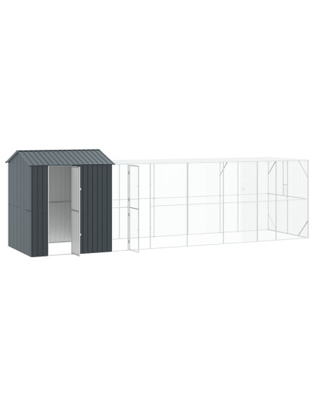 Voliera per Uccelli con Estensione Antracite 210x817x247 cm Acciaio