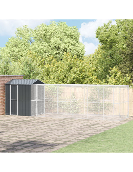 Gabbia per uccelli Antracite 824 x 208 x 247 cm Acciaio zincato