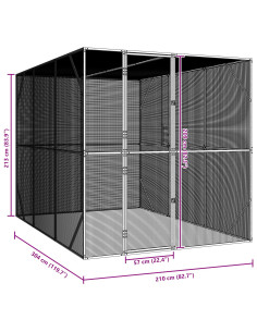 Gabbia per uccelli Antracite 210 x 304 x 213 cm Acciaio zincato 2