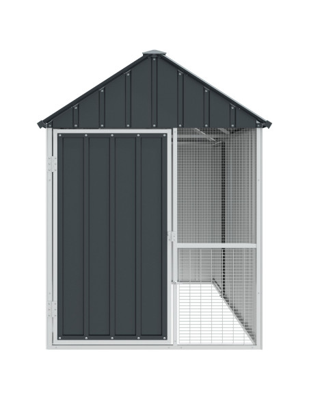 voliera per uccelli  antracite 112x215x141 cm in acciaio