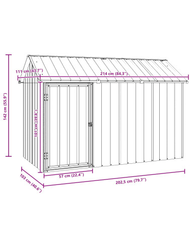 Gabbia per uccelli Antracite 215 x 112 x 141 cm Acciaio zincato