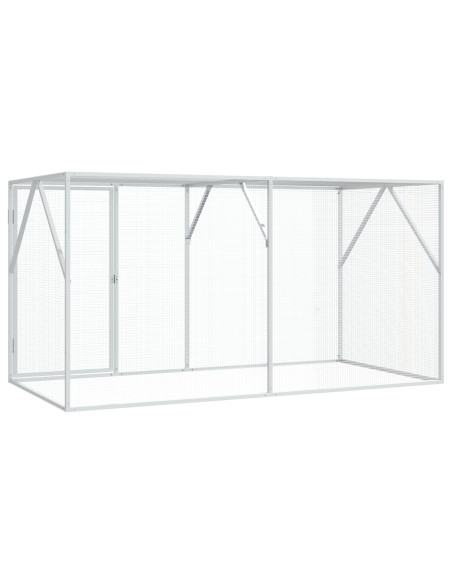 Voliera per Uccelli Anthracite 102x208x108 cm Acciaio