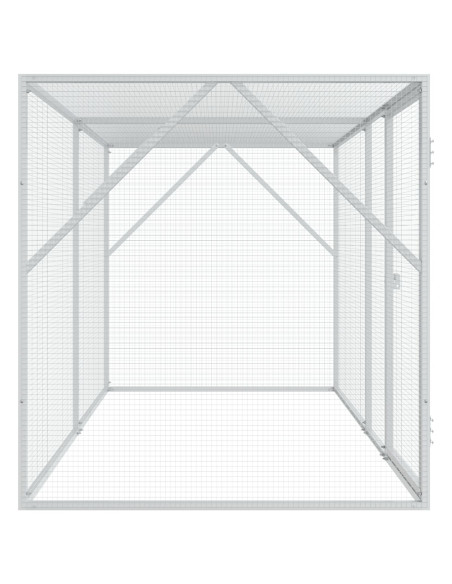 Voliera per Uccelli Anthracite 102x208x108 cm Acciaio