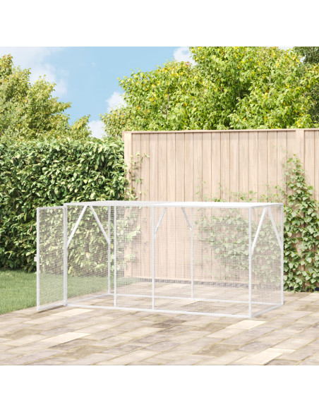Voliera per Uccelli Anthracite 102x208x108 cm Acciaio