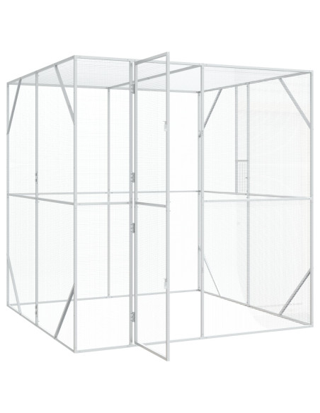 Voliera per Uccelli Antracite 209x202x214 cm Acciaio