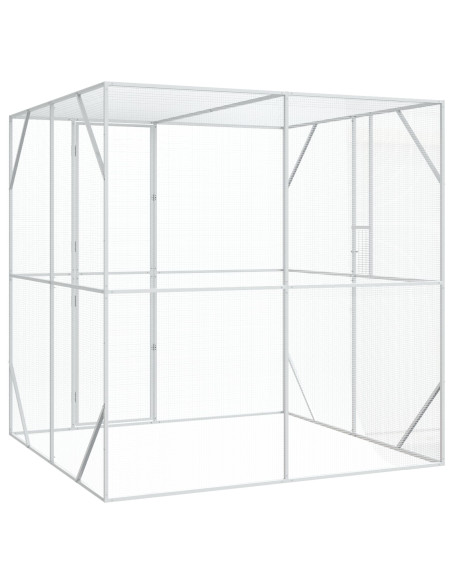Voliera per Uccelli Antracite 209x202x214 cm Acciaio