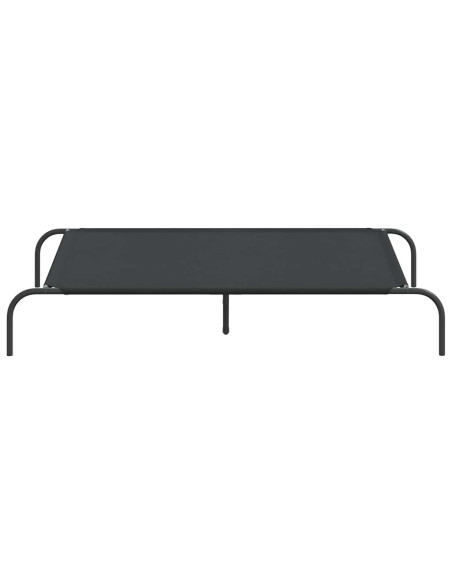 Cuccia per Cani Rialzata Nera 130x80x20cm Tela Oxford e Acciaio