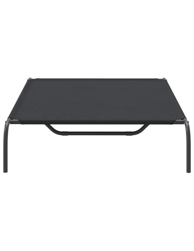 Cuccia per Cani Rialzata Nera 130x80x20cm Tela Oxford e Acciaio