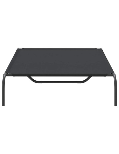 Cuccia per Cani Rialzata Nera 130x80x20cm Tela Oxford e Acciaio